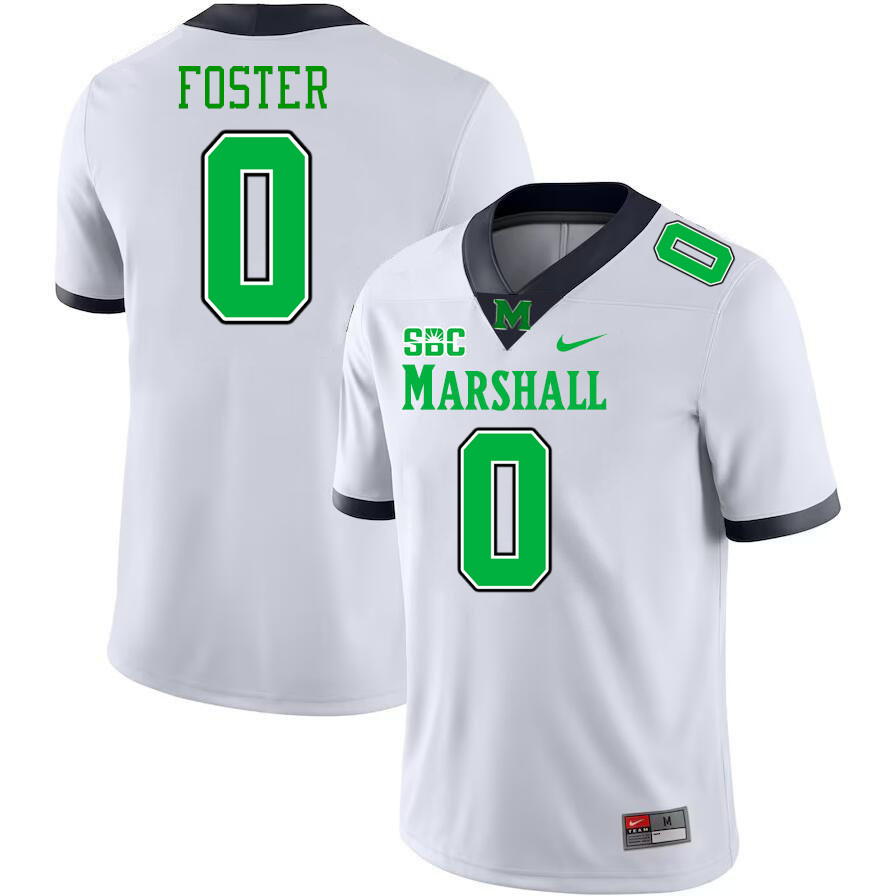 Men #0 Ian Foster Marshall Thundering Herd SBC Conference College Football Jerseys Stitched-White Men #0 Ian Foster Marshall Thundering Herd SBC Conference College Football Jerseys Stitched-White
